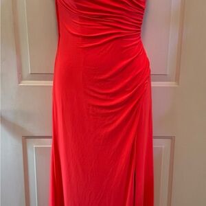 Hailey Logan by Adrianna Papell Deep Orange Party Dress with “Crystal” Accents